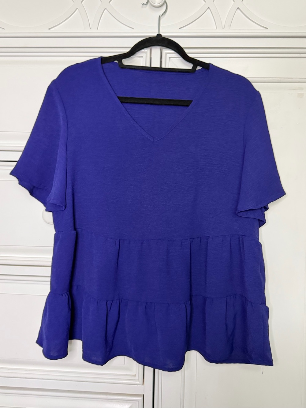 SHEIN Tiered V-Neck Short Sleeve Tunic